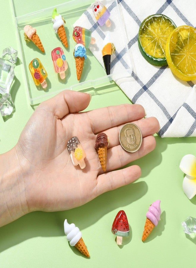 Airssory 13Pcs 13 Styles Resin Ice Cream Brooch Ice Cream Cone Pins with Brass Lapel Pin Backs for Hat Bag Clothes Dress Decoration - Image 4