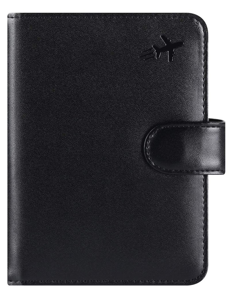 PASCACOO Passport Holder Cover Wallet RFID Blocking Leather Card Case Travel Accessories for Women Men (#Black) - Image 1