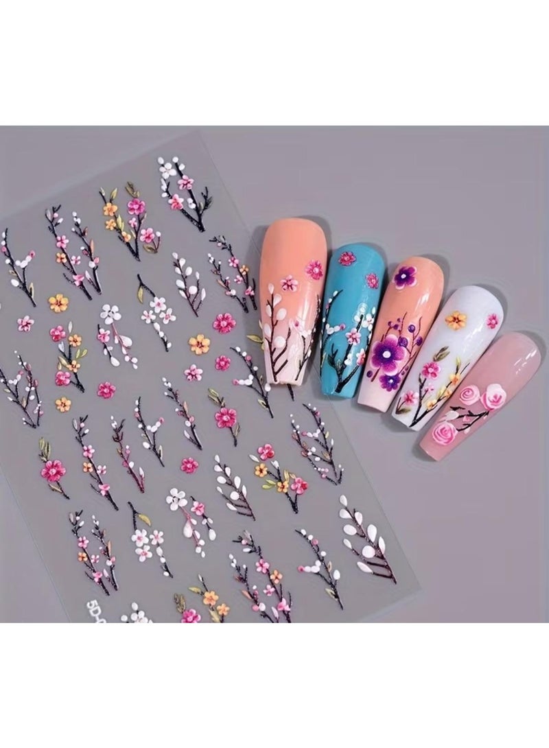 Modern 5D nail stickers - 3D for an attractive nail look in minutes - High-quality sticker compatible with nail polish and gel. - Image 1