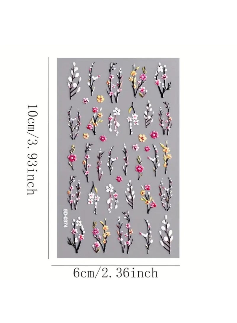Modern 5D nail stickers - 3D for an attractive nail look in minutes - High-quality sticker compatible with nail polish and gel. - Image 2