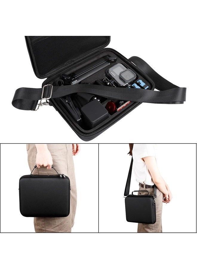 PELLKING Hard Case for GoPro Hero 11/10/9/8/7/2018/6/5 Blcak/4 Silvery Action Camera, Accessories Carrying Storage Shoulder Bag with Strap - Image 2
