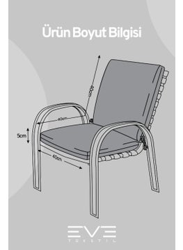 Eve Tekstil Garden - Living Room - Balcony Backrest Zippered Connectable Washable Chair Cushion 2 Pieces  - Image 2