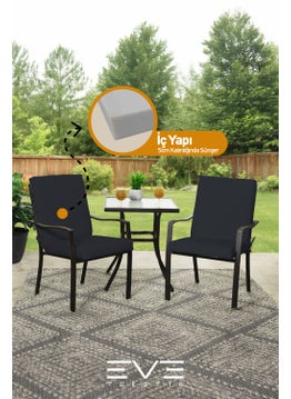 Eve Tekstil Garden - Living Room - Balcony Backrest Zippered Connectable Washable Chair Cushion 2 Pieces  - Image 5