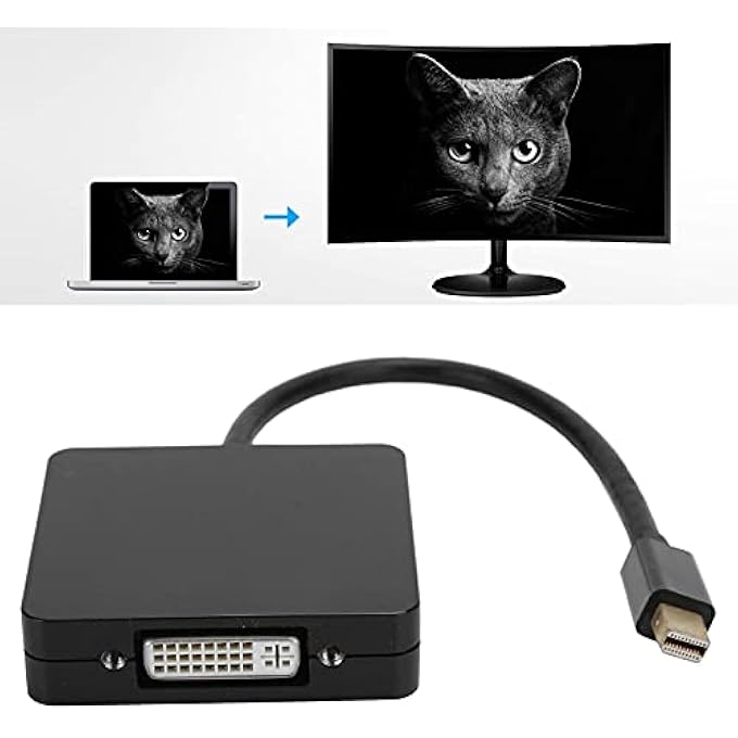 rayihni DISPLAYPORT VIDEO ADAPTER, 3 IN 1 DISPLAYPORT TO HDMI ADAPTER 1080P HD FOR COMPUTER FOR TV FOR PROJECTOR(BLACK) - Image 1