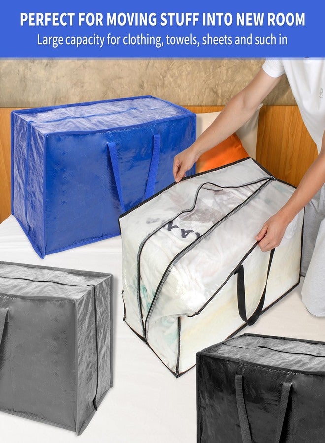 yeload Blue Moving Bags - 20 Pack Extra Large Heavy Duty Storage Bags With Zipper & Reinforce Handles | 29x14x13 Inch Moving Tote Bags Bulk For Clothing, Shoes, Travel - Image 4