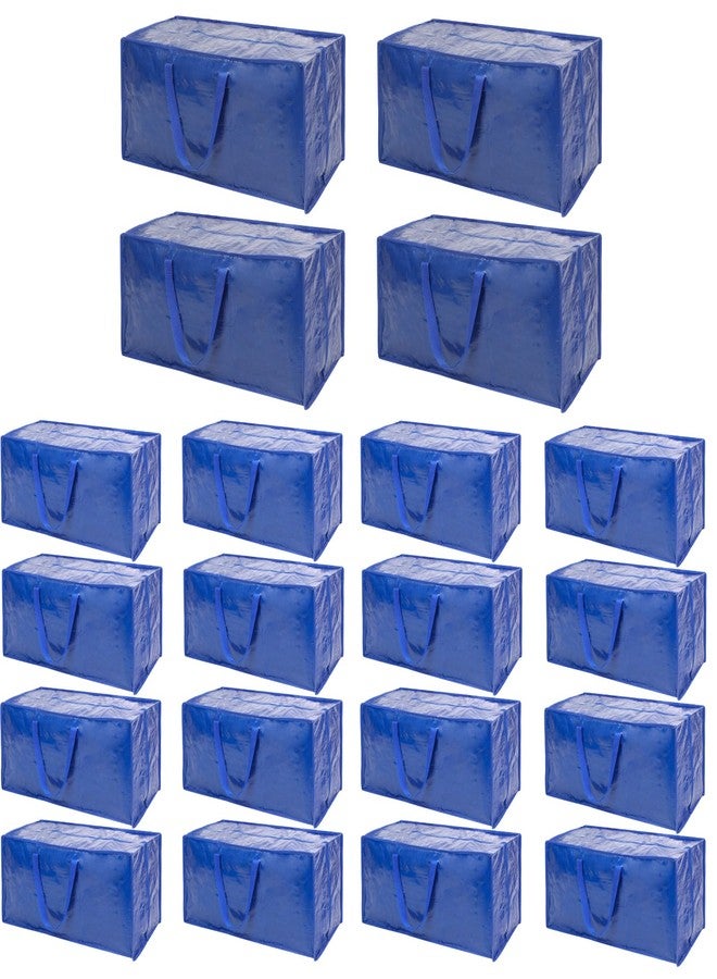yeload Blue Moving Bags - 20 Pack Extra Large Heavy Duty Storage Bags With Zipper & Reinforce Handles | 29x14x13 Inch Moving Tote Bags Bulk For Clothing, Shoes, Travel - Image 1