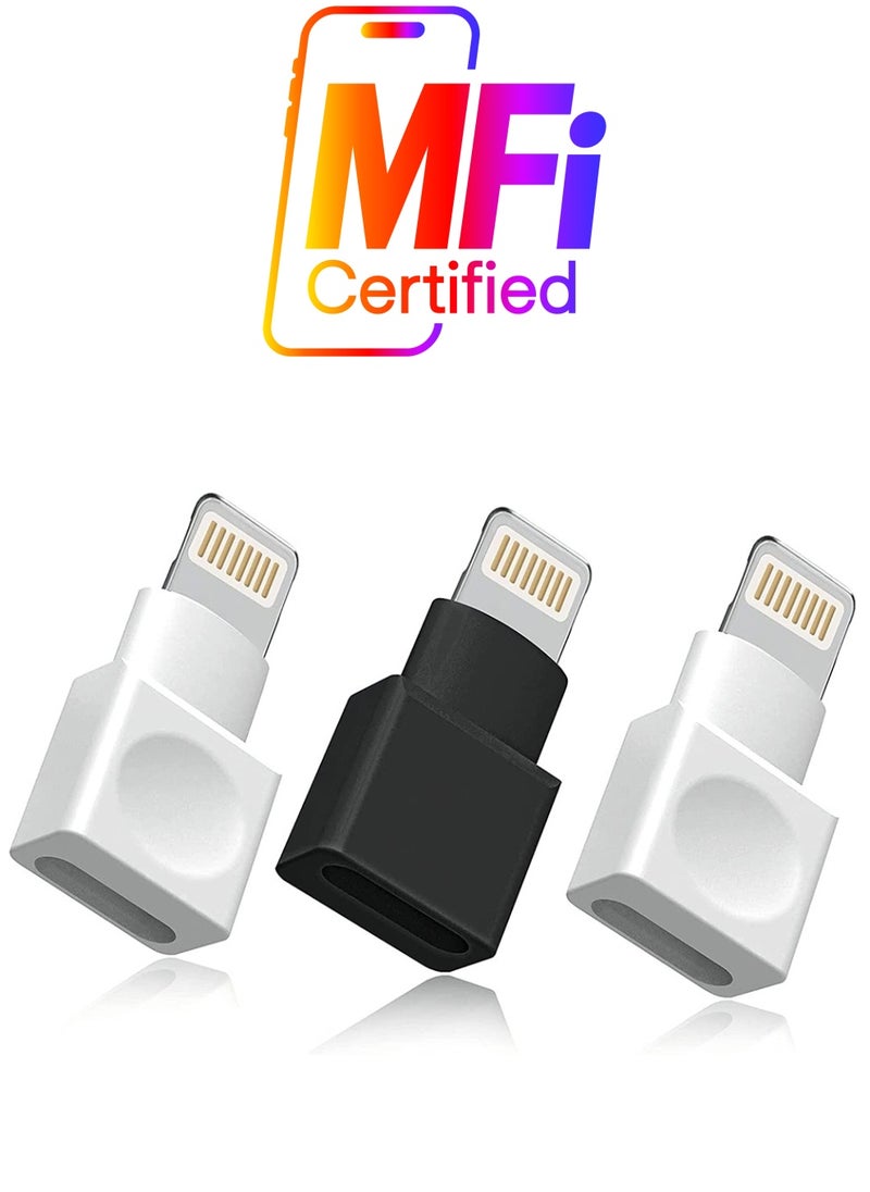 SYOSI Lightning Extender Adapter, 3Pack Apple MFI Certified Phone Charger Extension Cable, Male to Female Dock Extender Compatible with iPhone, iPad, iPod Transfer Audio Video Data Charging  - Image 1