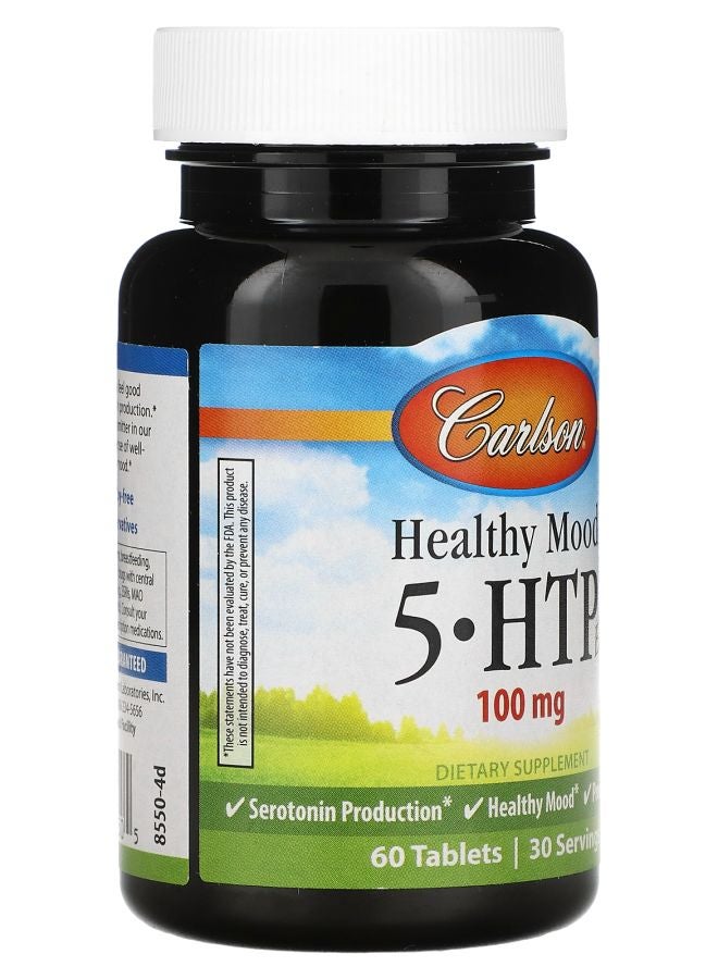 Carlson Healthy Mood 5-HTP Elite Natural Raspberry 100 mg 60 Tablets (50 mg per Tablet) - Image 2