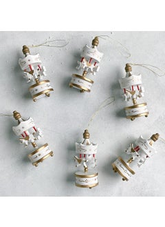 Bimotif Christmas ornament, carousel, 8.5 cm White (6 pieces)  - Image 2