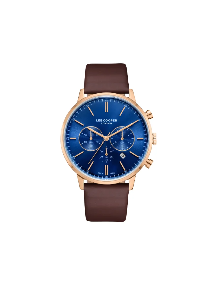 Lee Cooper LEE COOPER LC08043.494 Men's Multi Function Display Watch & Leather Strap Dark Brown