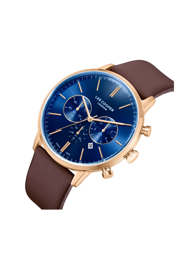 Lee Cooper LEE COOPER LC08043.494 Men's Multi Function Display Watch & Leather Strap Dark Brown