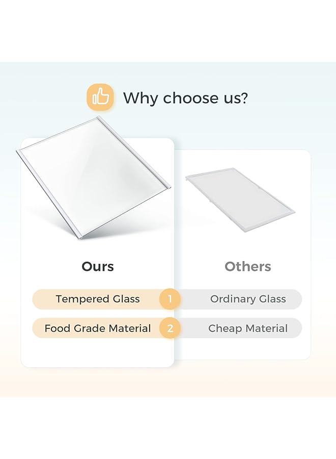 erorex W11130202 Freezer Glass Shelf Replacement Compatible With Whirlpool Refrigerator W10527848 W10773886 Wpw10527848 Fridge Tempered Glass Shelf Shelf Size 11.69 Inch - Image 3