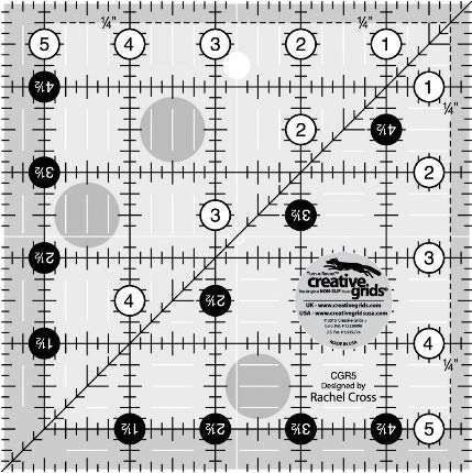 Creative Grids - 6 Square Quilt Rulers - 2.5", 3.5", 4.5", 5.5", 6.5", 7.5" - Image 5