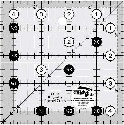 Creative Grids - 6 Square Quilt Rulers - 2.5", 3.5", 4.5", 5.5", 6.5", 7.5" - Image 4