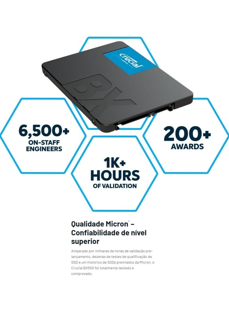 Crucial BX500 500GB 3D NAND SATA 2.5-inch SSD Internal SSD 500 GB - Image 2