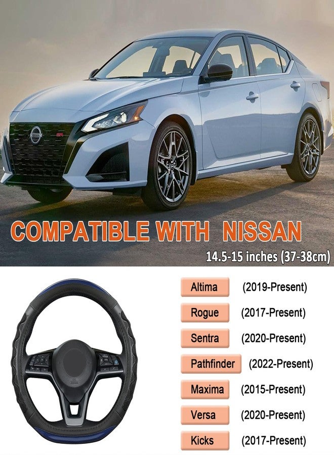 GIANT PANDA Steering Wheel Cover for Nissan Altima Rogue - Car Steering Wheel Cover for Nissan D Shape - Blue, For Rogue-D (SWND04) - Image 2