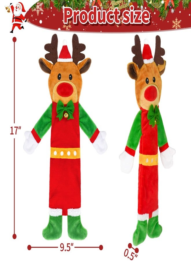 Yoochee 3 Pack Christmas Squeaky Dog Toys, Plush No Stuffing Toy for Dog Puppy, Durable Chew Bite Toys for Small Medium Large Dogs, Interactive Xmas Reindeer, Penguin, Bear for Aggressive Chewers - Image 2