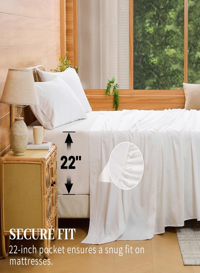 Bedlifes Deep Pocket Sheets 18-24 Inch, King Size Egyptian Cotton 1000 Thread Count, 4-Piece - Fits Extra Thick Mattresses, Cooling & Breathable (White) - Image 4