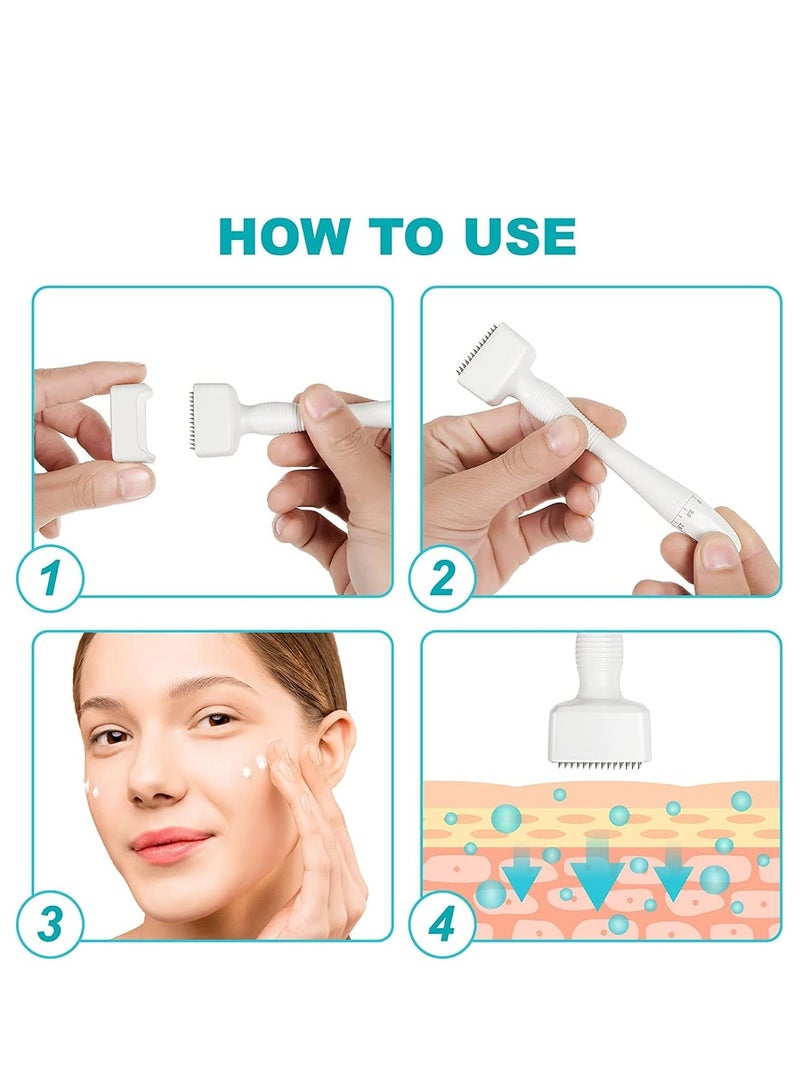 قلم إبر دقيقة احترافي من التيتانيوم مع إبر قابلة للتعديل من الفولاذ المقاوم للصدأ - أداة للعناية بالبشرة والجمال للوجه والجسم والشعر ونمو اللحية - بكرة إبر دقيقة بأطوال إبر قابلة للتخصيص - Image 5