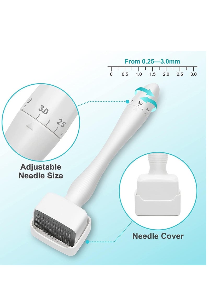 قلم إبر دقيقة احترافي من التيتانيوم مع إبر قابلة للتعديل من الفولاذ المقاوم للصدأ - أداة للعناية بالبشرة والجمال للوجه والجسم والشعر ونمو اللحية - بكرة إبر دقيقة بأطوال إبر قابلة للتخصيص - Image 2