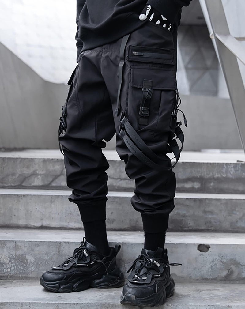 Niepce Inc Streetwear Techwear Jogger Cargo Pants for Men (Black2, Large) - Image 3