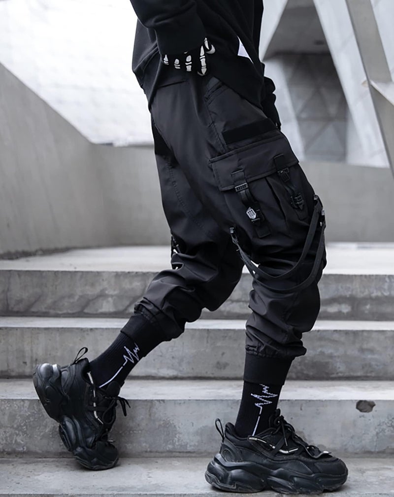 Niepce Inc Streetwear Techwear Jogger Cargo Pants for Men (Black2, Large) - Image 2