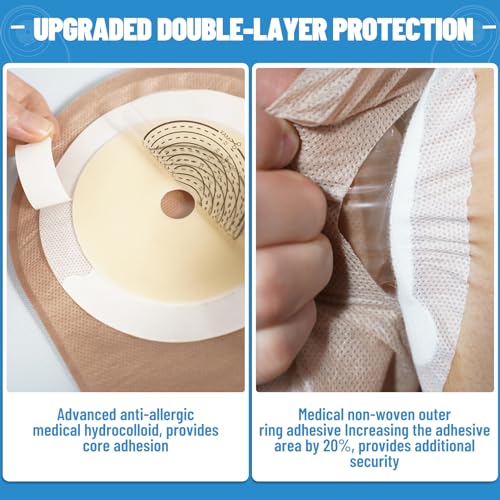 Jenshhch 22 PCS Colostomy Bags Ostomy Supplies, One Piece Drainable Ostomy Bag for Adult with Closure, 15mm-60mm Cut-to-Fit Urostomy Bag, Ileostomy Supplies for Ileostomy Stoma Care - Image 4