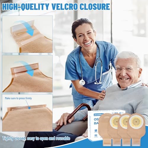 Jenshhch 22 PCS Colostomy Bags Ostomy Supplies, One Piece Drainable Ostomy Bag for Adult with Closure, 15mm-60mm Cut-to-Fit Urostomy Bag, Ileostomy Supplies for Ileostomy Stoma Care - Image 5