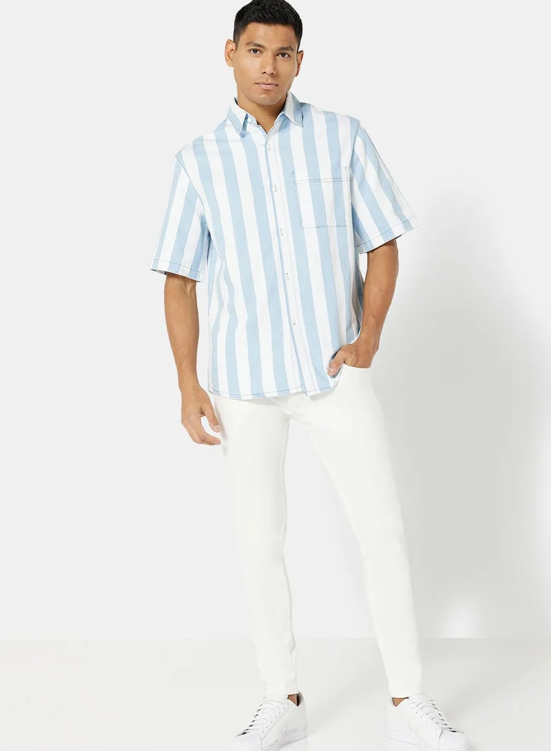 Mango Man Striped Regular Fit Shirt