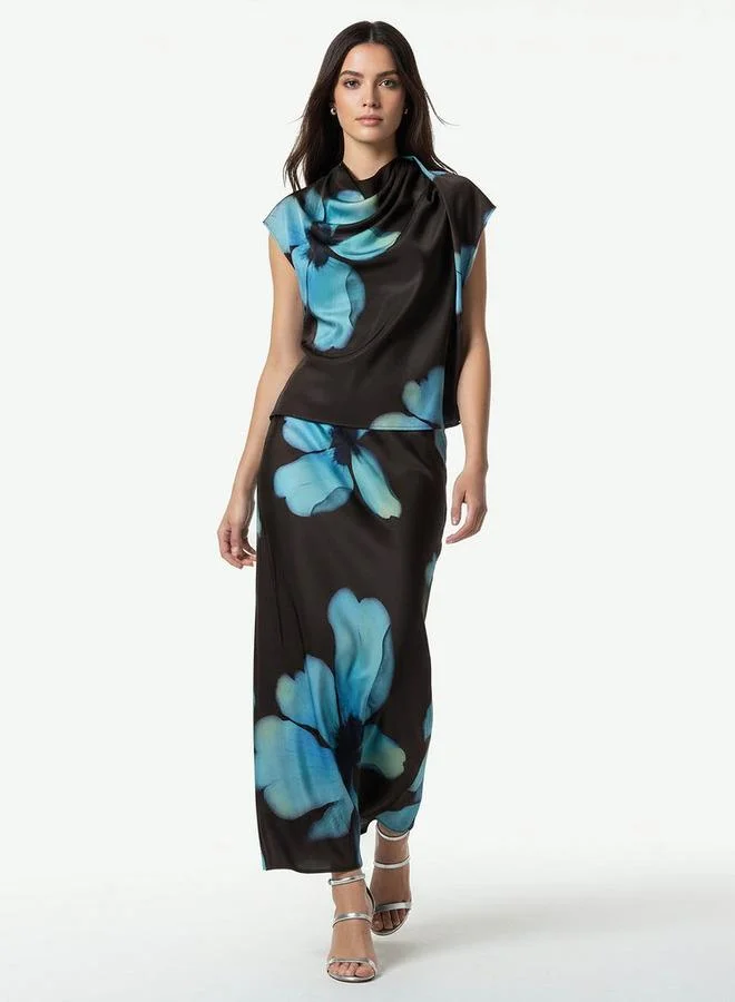 Iconic  Iconic Draped Top with Cowl Neck for Women | Best Price UAE