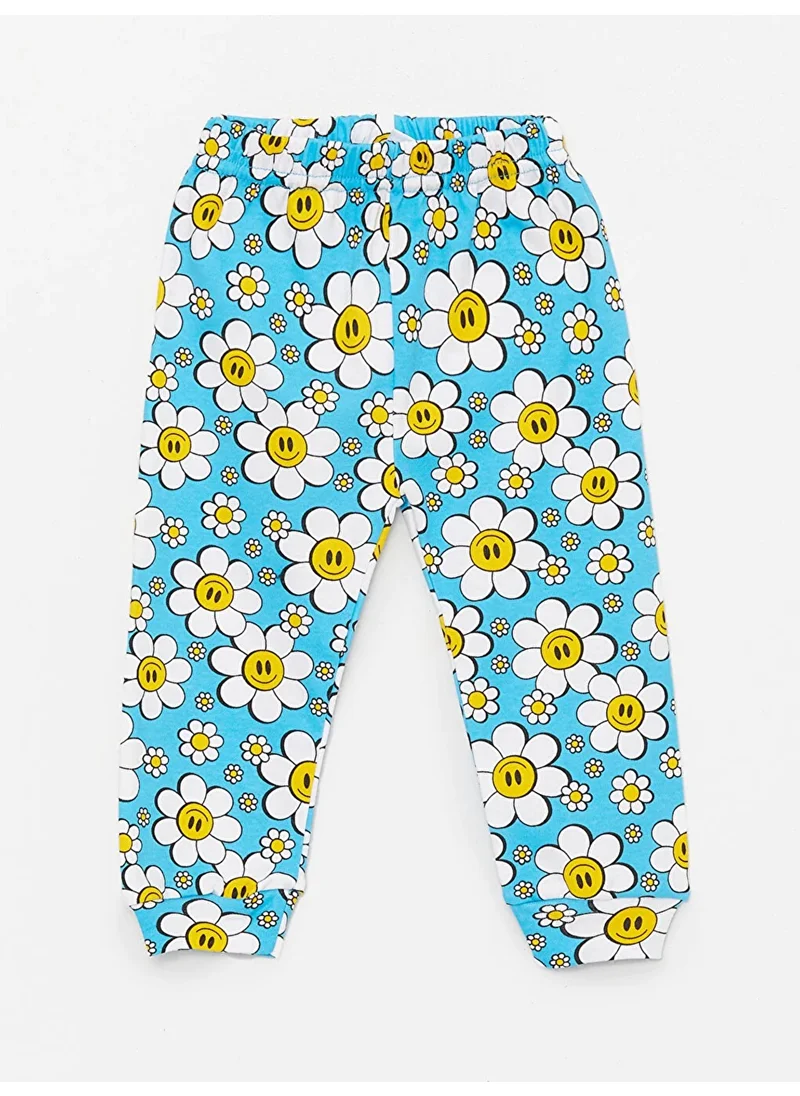 Luggi Baby Basic Floral Patterned 2-Pack Baby Girl Bottoms Without Booties 3 Months-3 Years