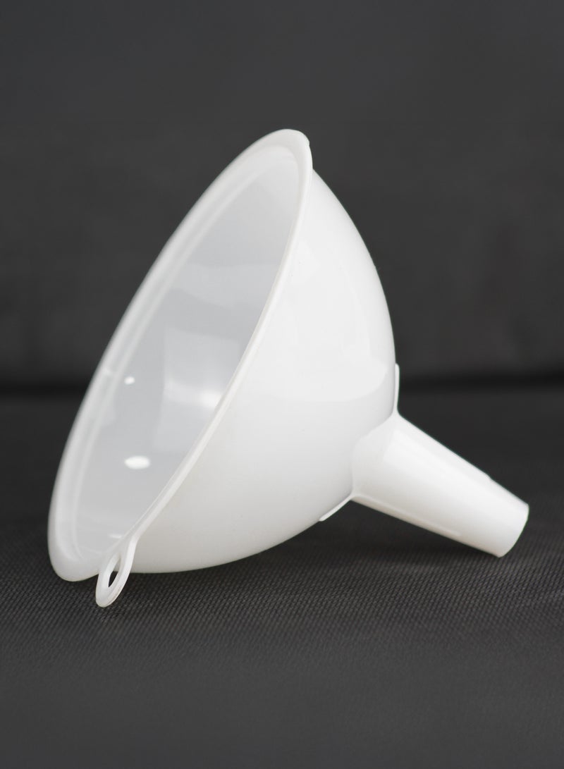 BarPros Essential Kitchenware Durable Plastic Funnel, 9.5cm Wide Mouth, Multi-Purpose for Liquids, Powders, and Grains, White - Image 1