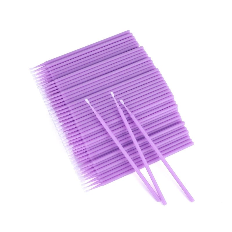 g2plus Micro Swabs - 100pcs Cotton Swabs for Makeup, Purple Disposable Applicators Brush for Nails, Eyeliner and Lash Tech Supplies - Image 1