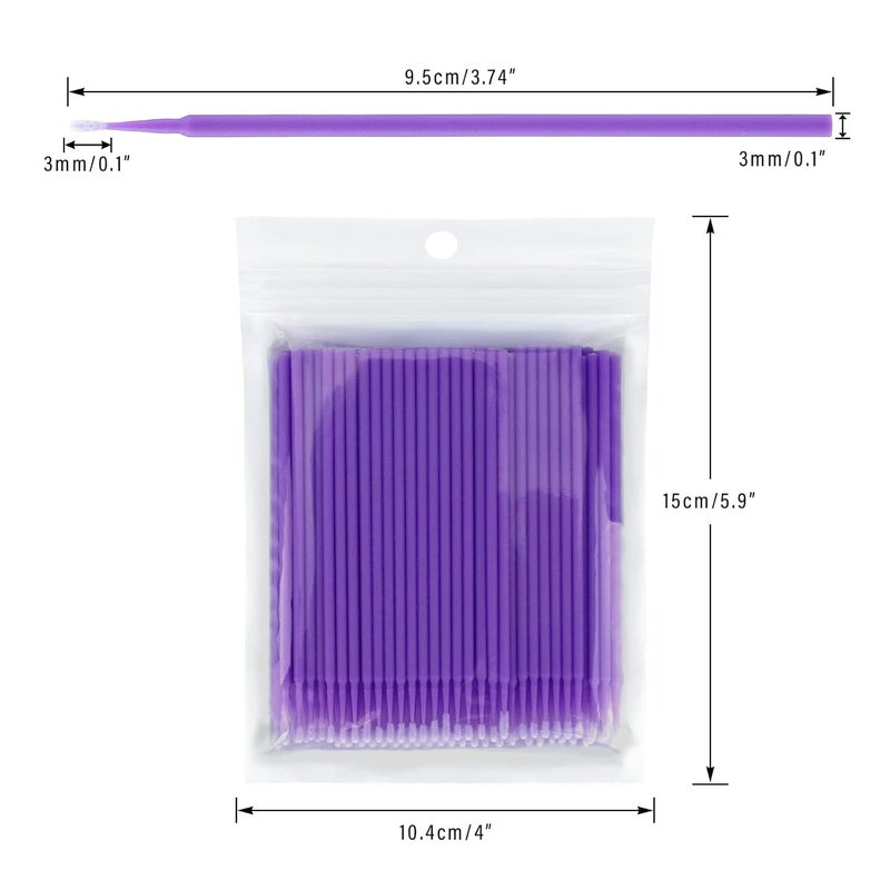g2plus Micro Swabs - 100pcs Cotton Swabs for Makeup, Purple Disposable Applicators Brush for Nails, Eyeliner and Lash Tech Supplies - Image 2