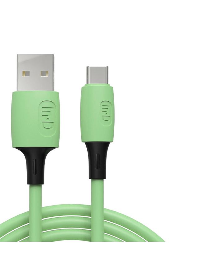 ENKAY Hat-Prince ENK-CB1101 5A USB to USB-C / Type-C Silicone Super Fast Charging Cable, Cable Length: 1.2m(Green) - Image 1