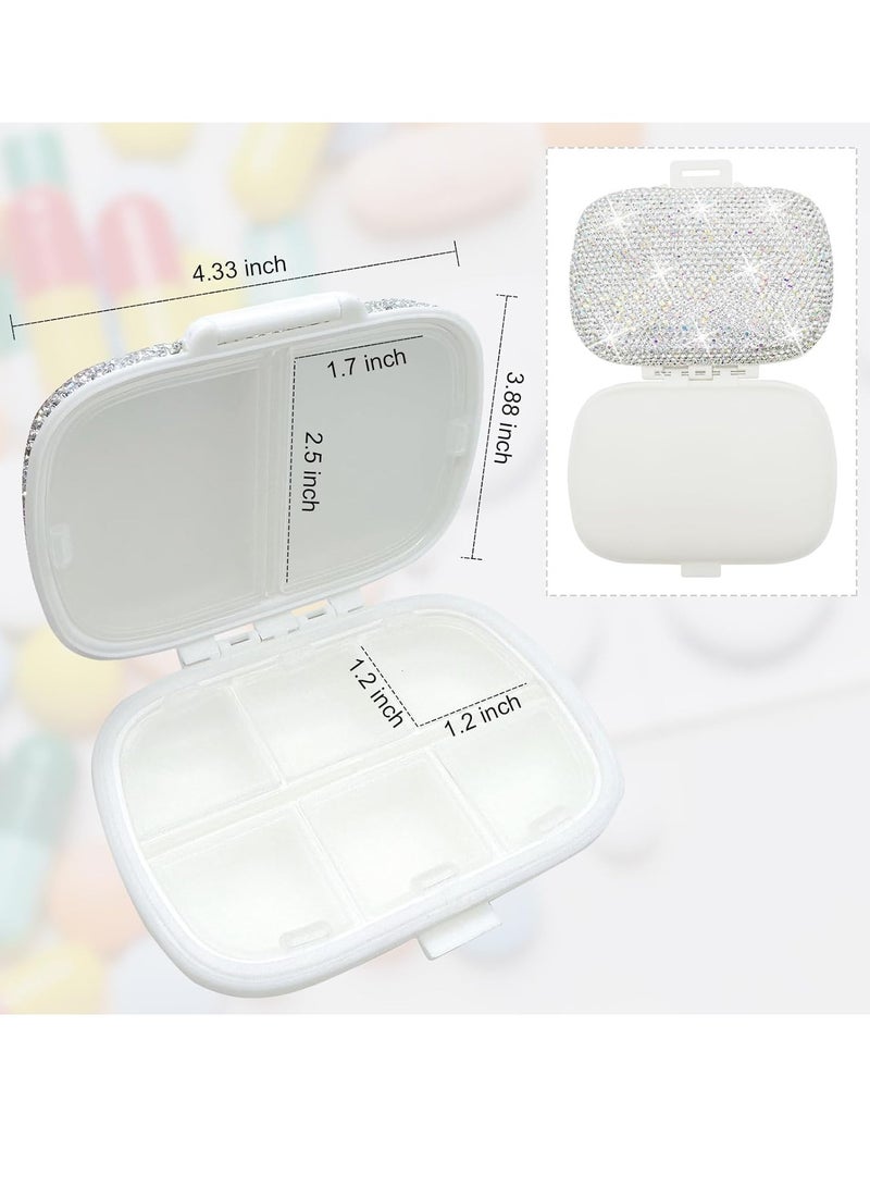 Excefore Daily Pill Organizer, 8 Compartments Portable Pill Case Travel Pill Organizer, Pill Box for Purse Pocket to Hold Vitamins, Cod Liver Oil, Supplements and Medication - Image 2