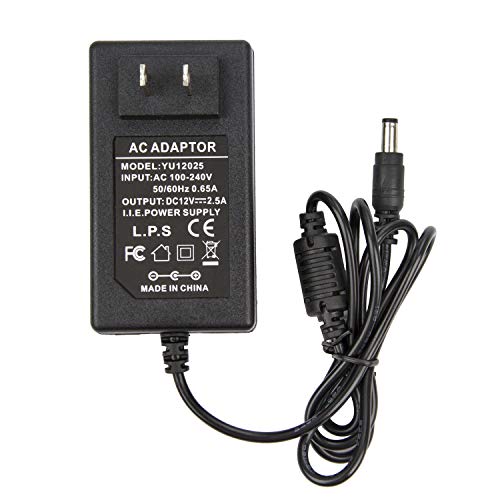 COOLM 12V 2.5A Power Adapter - COOLM AC 100-240V to DC 12V 2500mA Power Supply Transformer Charger 12V/2.5A for　Analog DVR NVR HVR CCTV Security Camera/RGB LED Strip Lights - Image 1