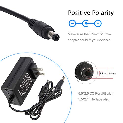 COOLM 12V 2.5A Power Adapter - COOLM AC 100-240V to DC 12V 2500mA Power Supply Transformer Charger 12V/2.5A for　Analog DVR NVR HVR CCTV Security Camera/RGB LED Strip Lights - Image 2