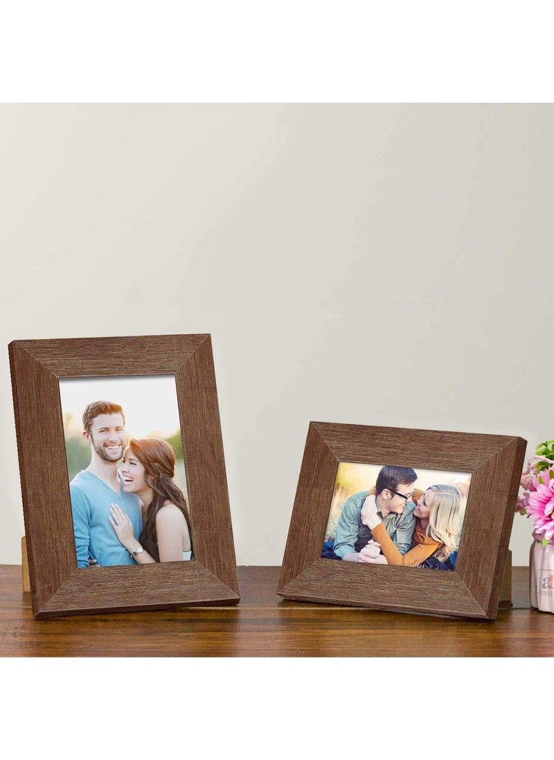 Art Street Art Street Table Photo Frame/Picture Frame for Desk (Photo Size 5"X7" & 4"X6") Photo Gift/Love Gift - (Set of 2- Brown)  - Image 1