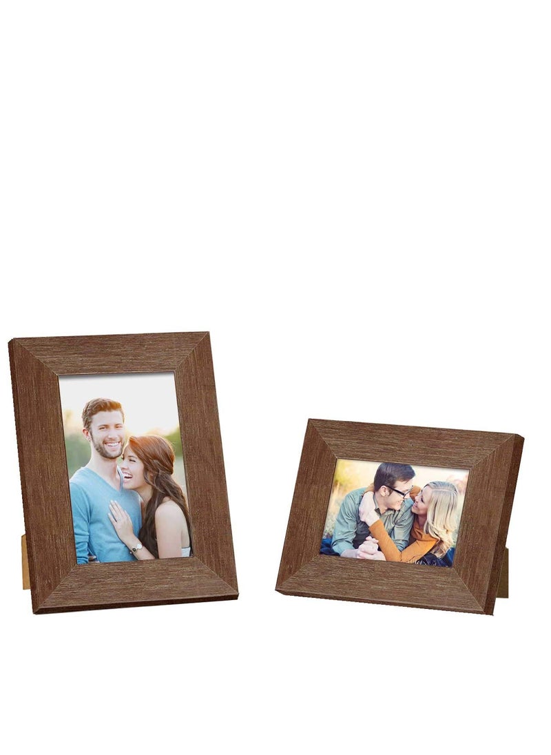 Art Street Art Street Table Photo Frame/Picture Frame for Desk (Photo Size 5"X7" & 4"X6") Photo Gift/Love Gift - (Set of 2- Brown)  - Image 2