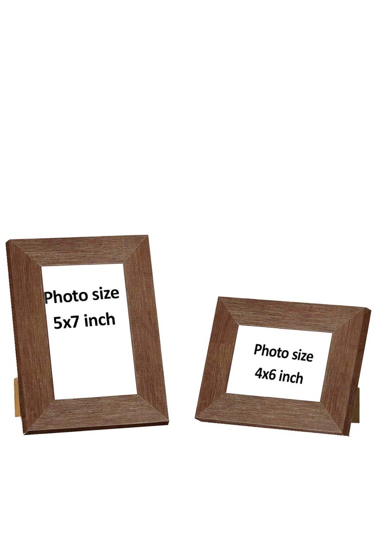 Art Street Art Street Table Photo Frame/Picture Frame for Desk (Photo Size 5"X7" & 4"X6") Photo Gift/Love Gift - (Set of 2- Brown)  - Image 3