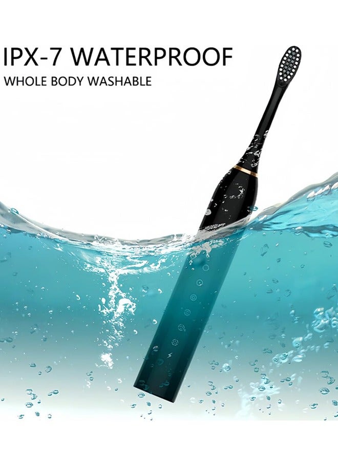 VibeHome Electric Toothbrush for Adults and Kids,Sonic Whitening Toothbrush with 4 Brush Heads,6 Cleaning Modes,2 Mins Smart Timer,Waterproof Toothbrush,USB Rechargeable,One Charge for 60 Days (Black) - Image 4