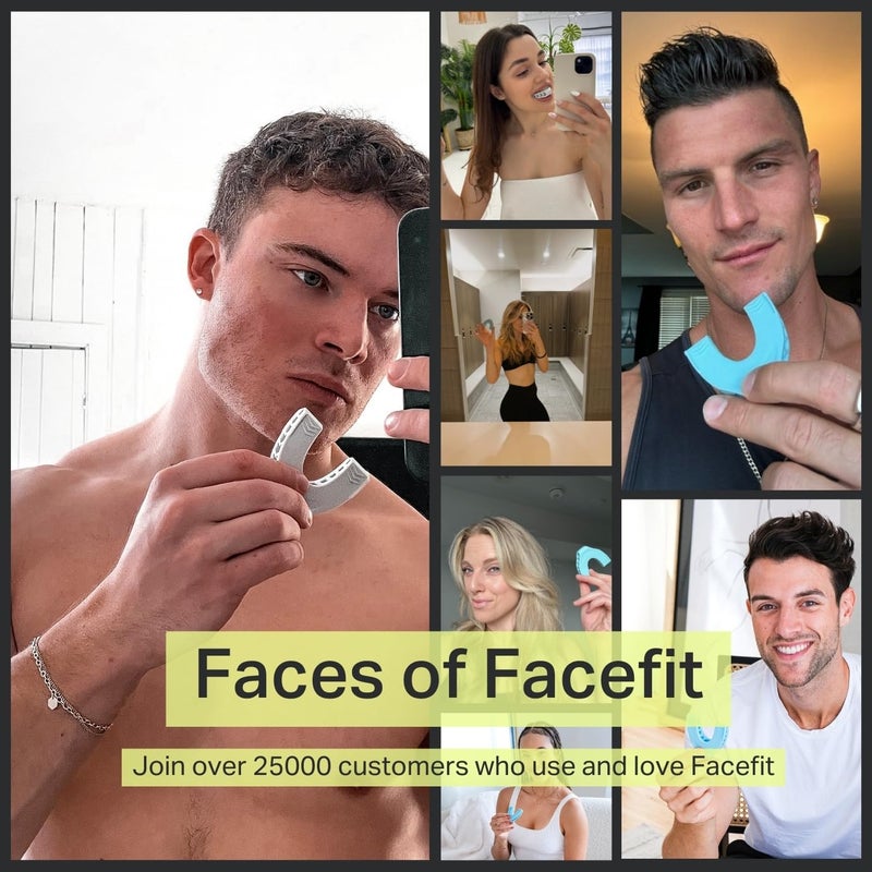 Facefit Jaw Exerciser by Facefit - Men & Women - Tone and strengthen your jawline, cheeks, chin and lips - Food-grade Silicone (Sky Blue) - Image 5