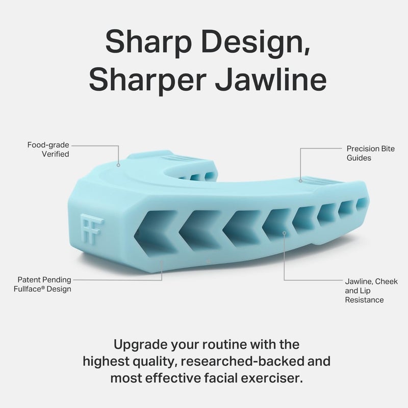 Facefit Jaw Exerciser by Facefit - Men & Women - Tone and strengthen your jawline, cheeks, chin and lips - Food-grade Silicone (Sky Blue) - Image 4