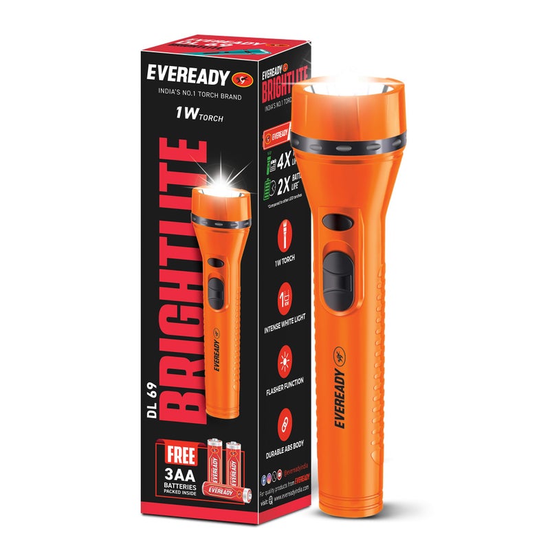 Eveready DL 69 LED Flashlight Battery Powered, 1 Watt - Image 5