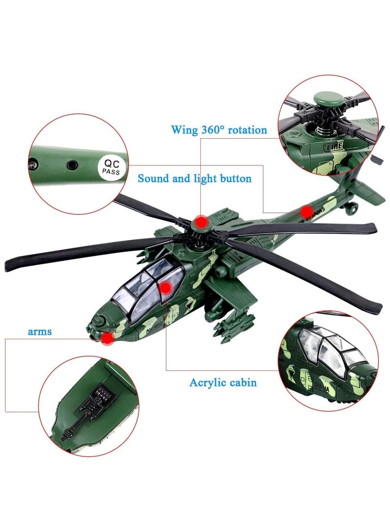 Military Helicopter Toy, Air Force Combat Military Fighter Model with Lights and Sounds, Army Plane Toys for Kids Boys Girl Gift  - Image 4