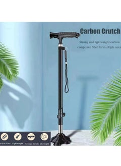 Cool Baby COOLBABY Elderly Cane Carbon Ultra-light Telescopic Cane Multi-function Cane Light Self-standing Cane With LED Light Magnet Massage Handle Cane  - Image 4