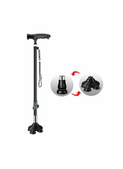 Cool Baby COOLBABY Elderly Cane Carbon Ultra-light Telescopic Cane Multi-function Cane Light Self-standing Cane With LED Light Magnet Massage Handle Cane  - Image 2