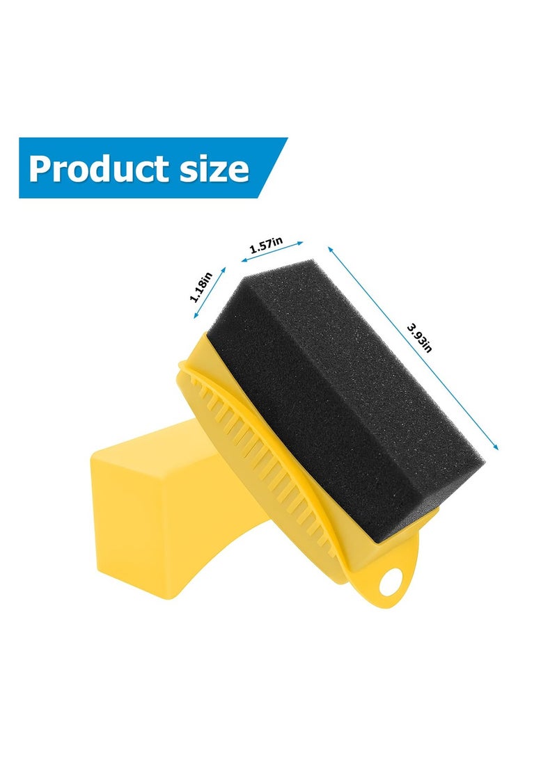Generic Tire Contour Dressing Applicator 2 Pcs, Car Wheel Dressing Shine Sponge with Lid, Polishing Sponge Wax Buffing Pads for Auto, Foam Brush with Cover, Automotive Cleaning Accessories (Yellow) - Image 2