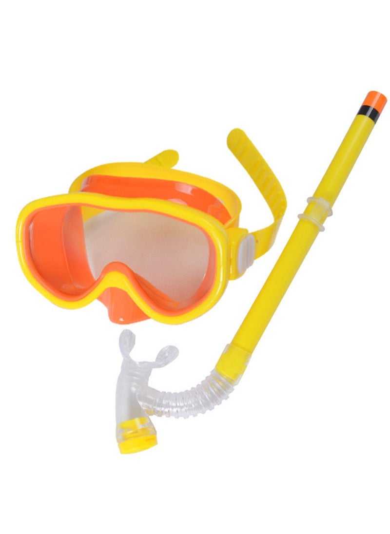 Generic 1 x 5 pcs Kids  Adults Fashion Swim Set with Goggles Cap Snorkel Yellow